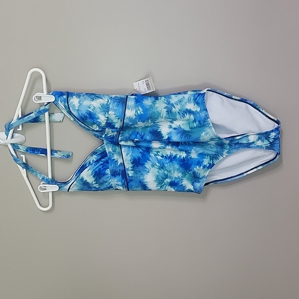 Cali Waves Blue One Piece Swim Suit Size M NWT